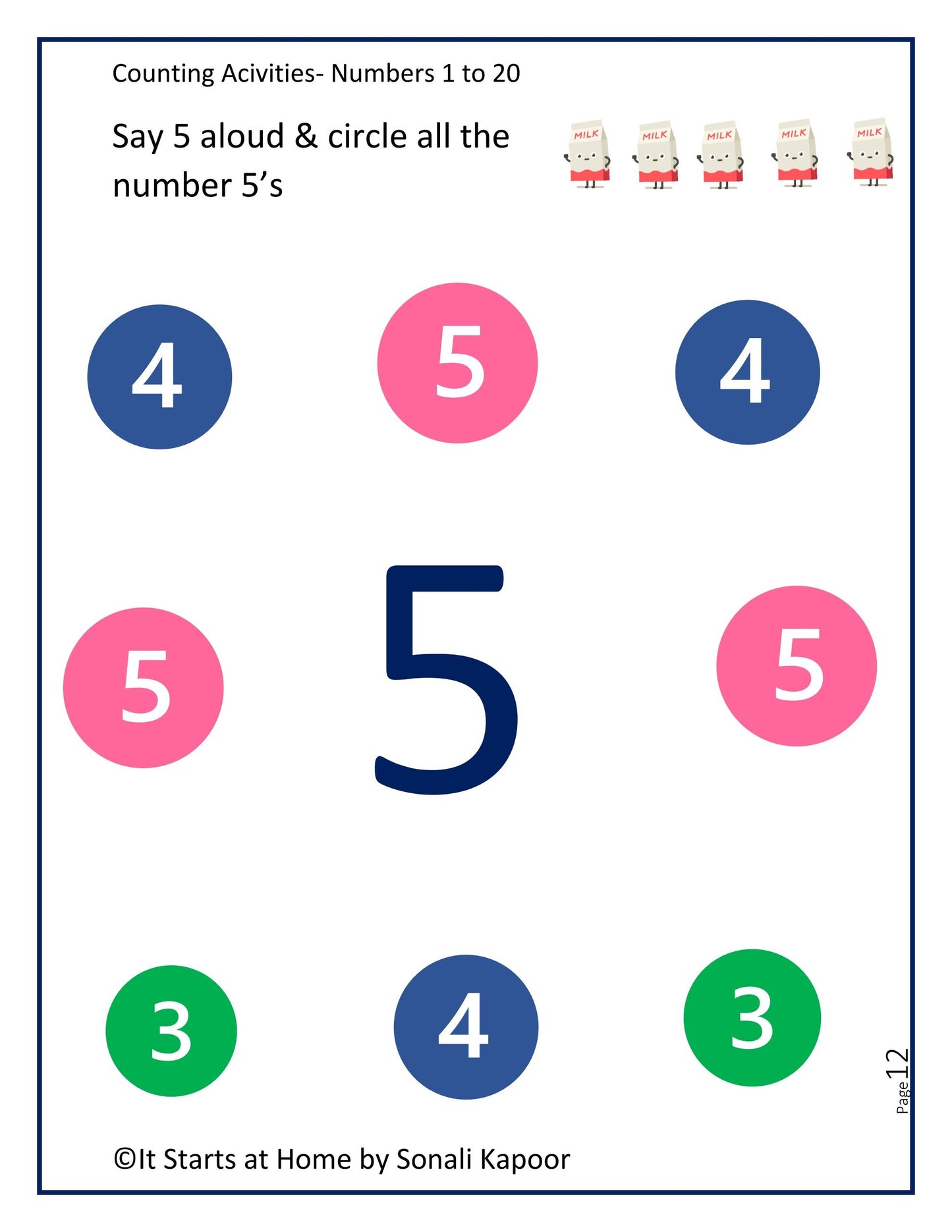 Counting Activities - 1 to 20- Bundle