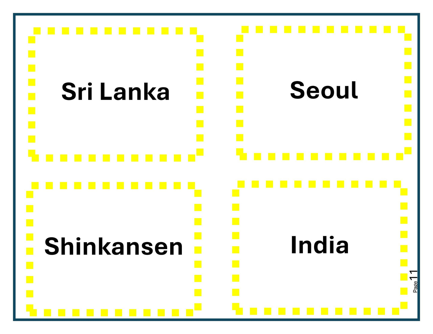Asia Trivia Cards