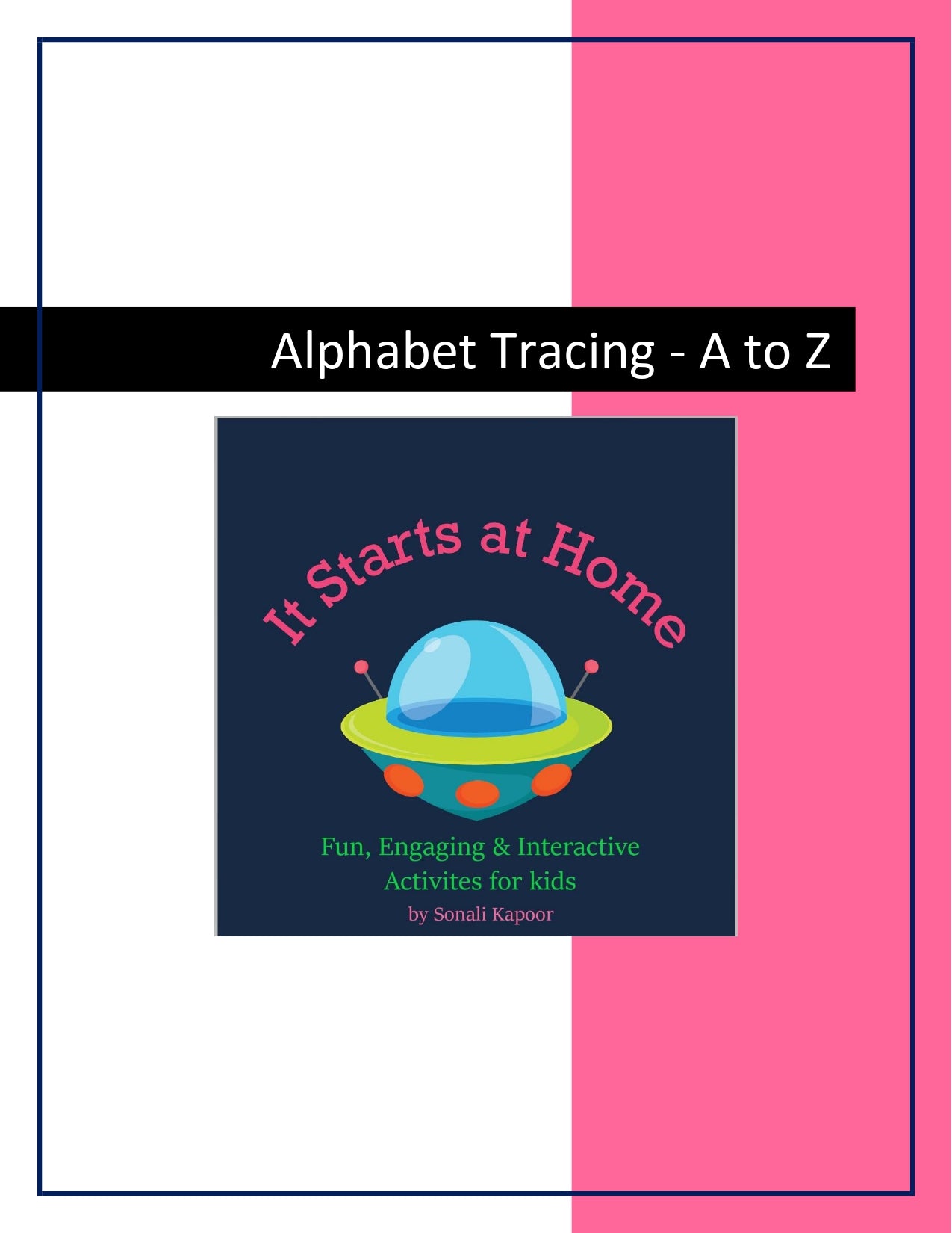 Alphabet A to Z tracing