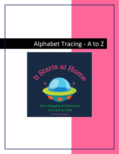 Alphabet A to Z tracing