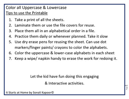 Dot Color the Alphabets