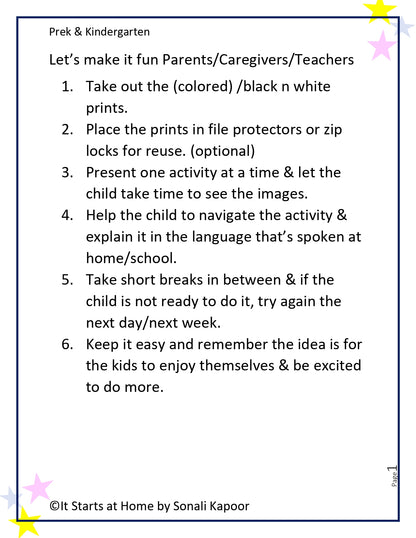 Prek - Kindergarten Activity - Look at the images