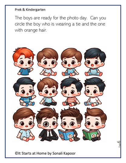 Prek - Kindergarten Activity - Look at the images