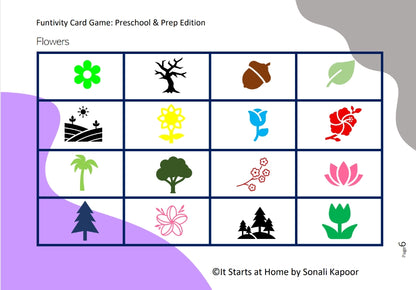 Funtivity Game Card - Preschool & Prep Edition