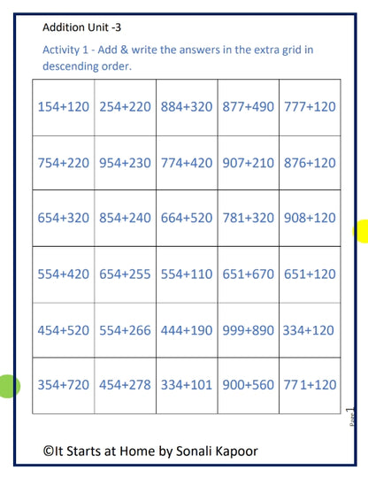Addition Unit 3