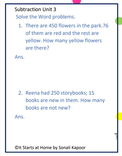 Subtraction Unit 3