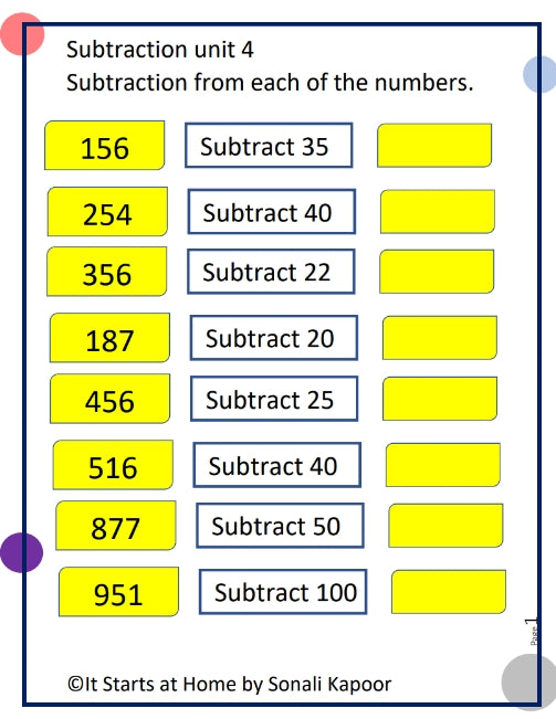 Subtraction Unit 4
