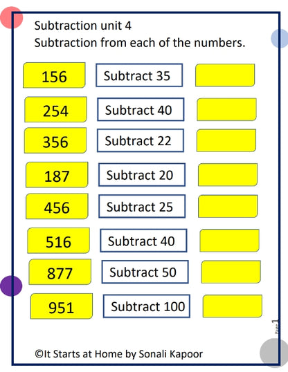Subtraction Unit 4