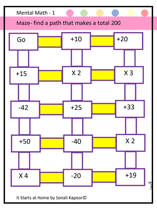 Mental Math Bundle Unit 1 to 4