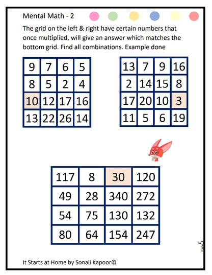 Mental Math Bundle Unit 1 to 4