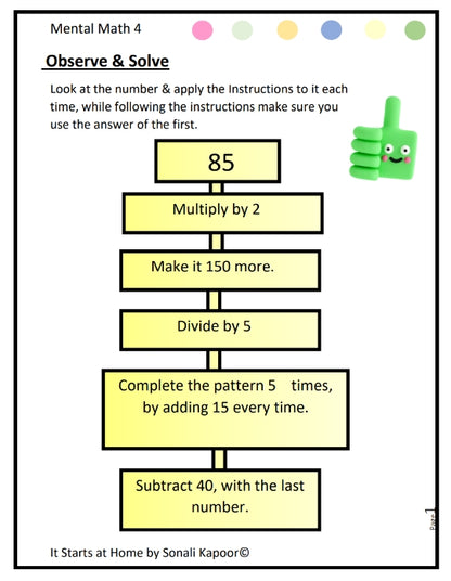 Mental Math Bundle Unit 1 to 4
