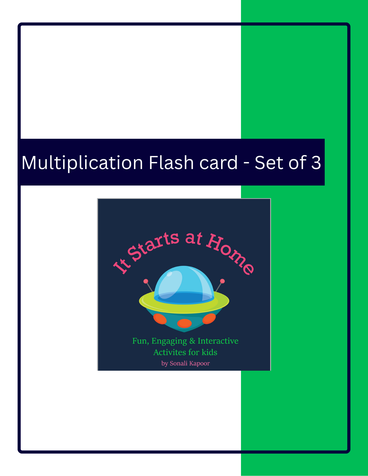 Multiplication Flash cards set of 3