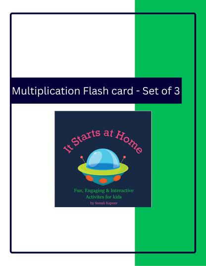 Multiplication Flash cards set of 3
