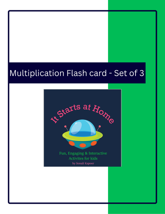 Multiplication Flash cards set of 3