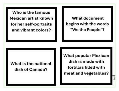 North America Trivia Cards