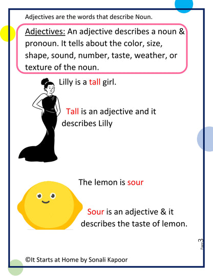 Parts of Speech Adjectives