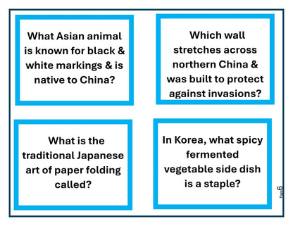 Asia Trivia Cards