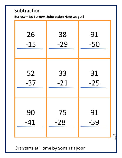 Subtraction bundle- Unit 1 to 4