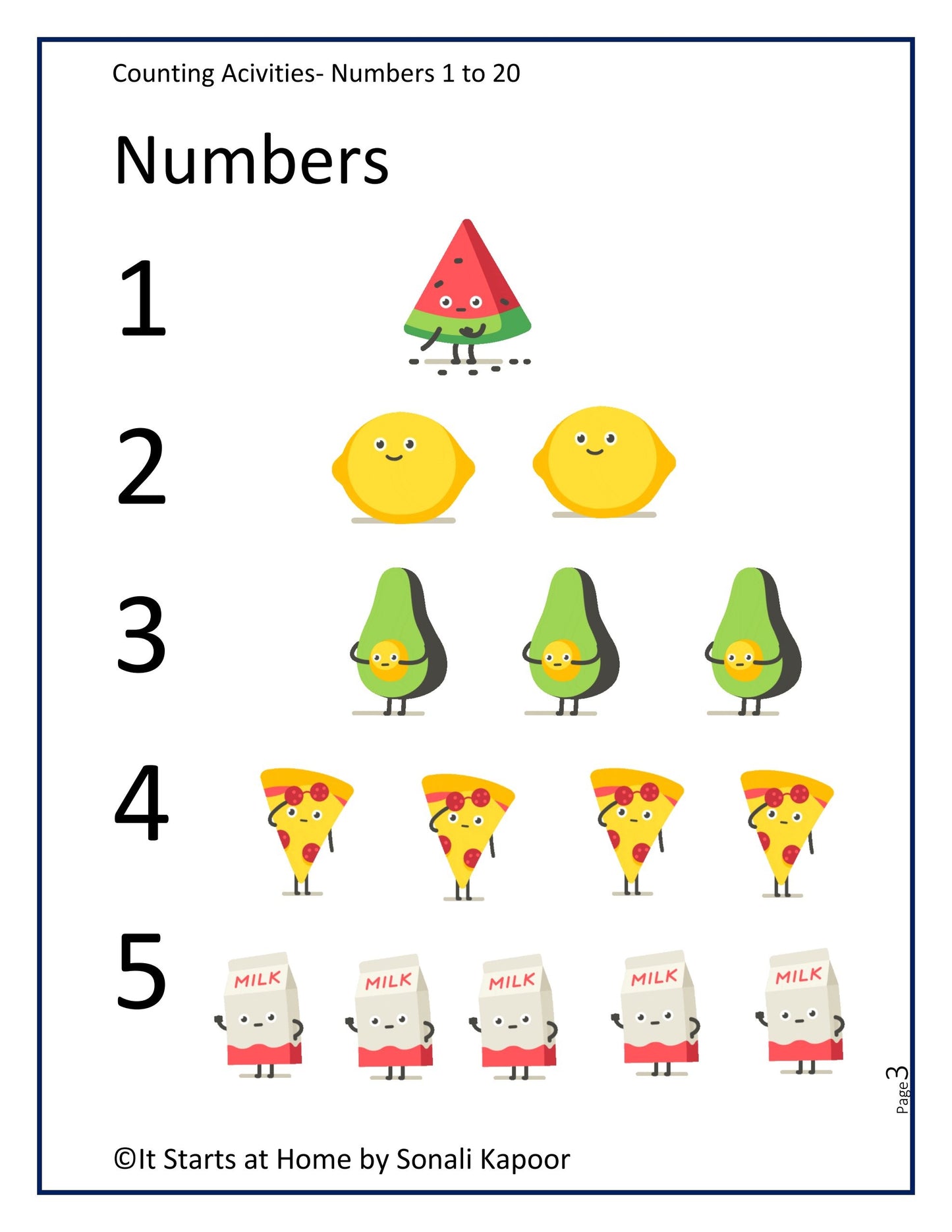Counting Activities - 1 to 20- Bundle