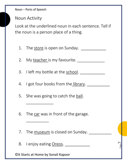 Parts of Speech Noun