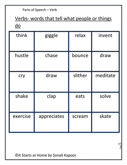 Parts of Speech Verb