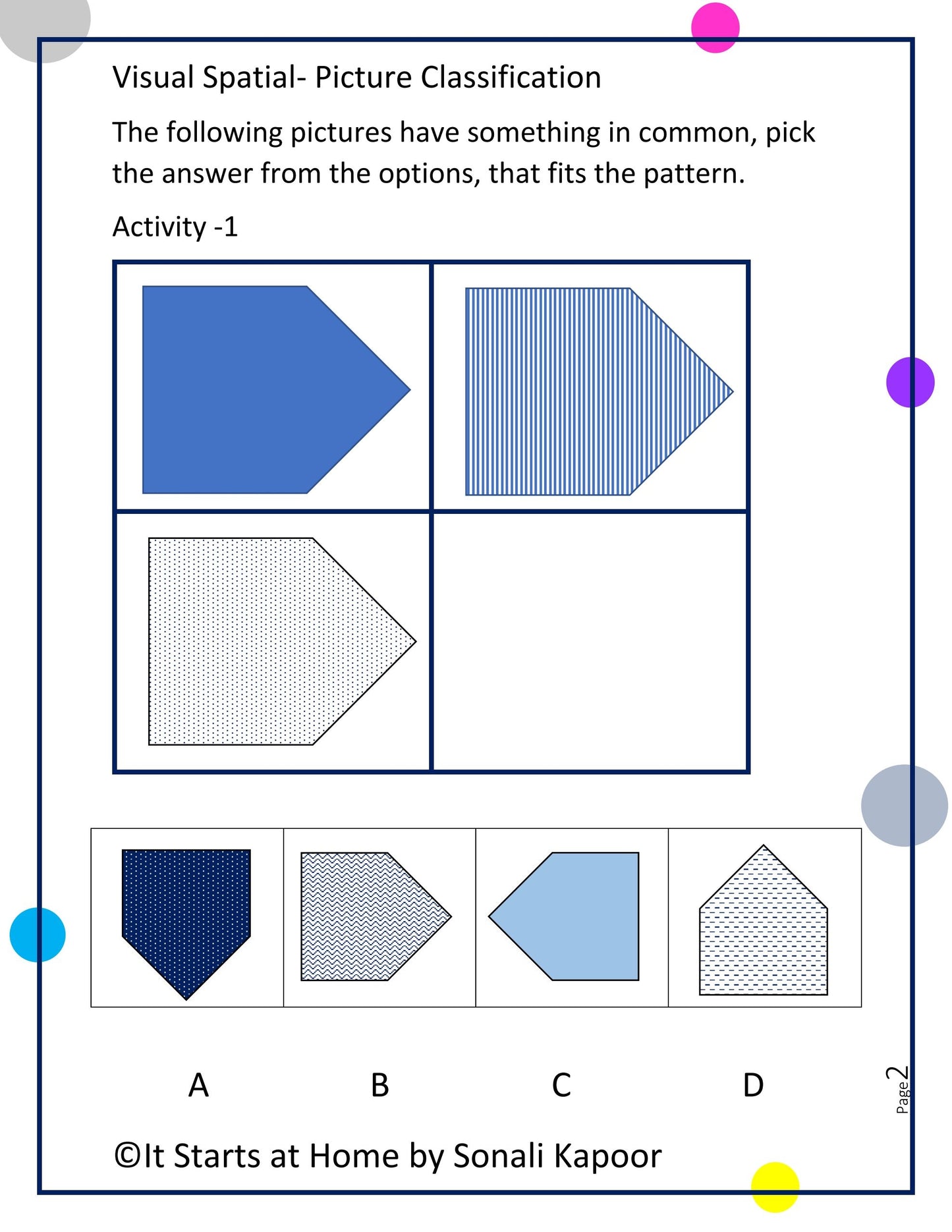 Visual Spatial - Picture Classification