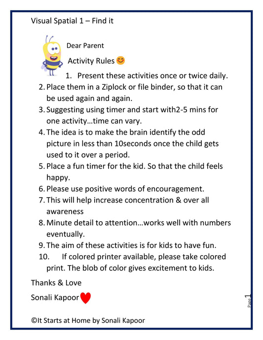 Brain Teaser- Visual Spatial - find it